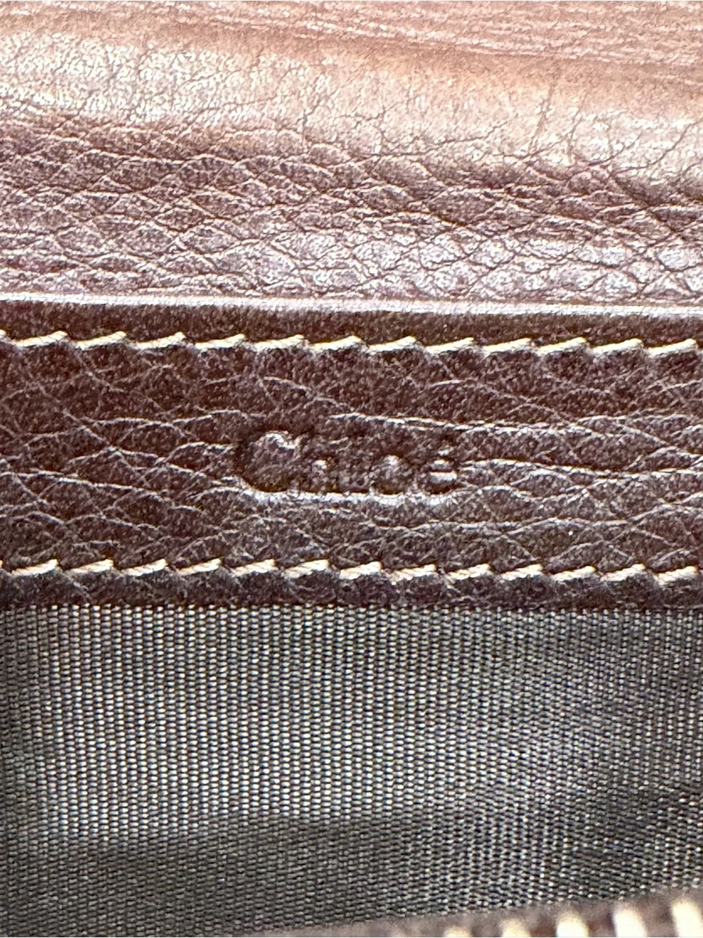 Authentic Chloe Paddington Long Wallet — Brown Leather — Lock Charm